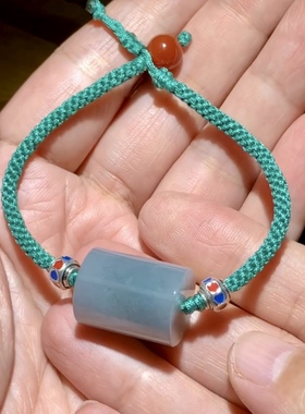 桶珠勒子手串手链青花籽料和田玉