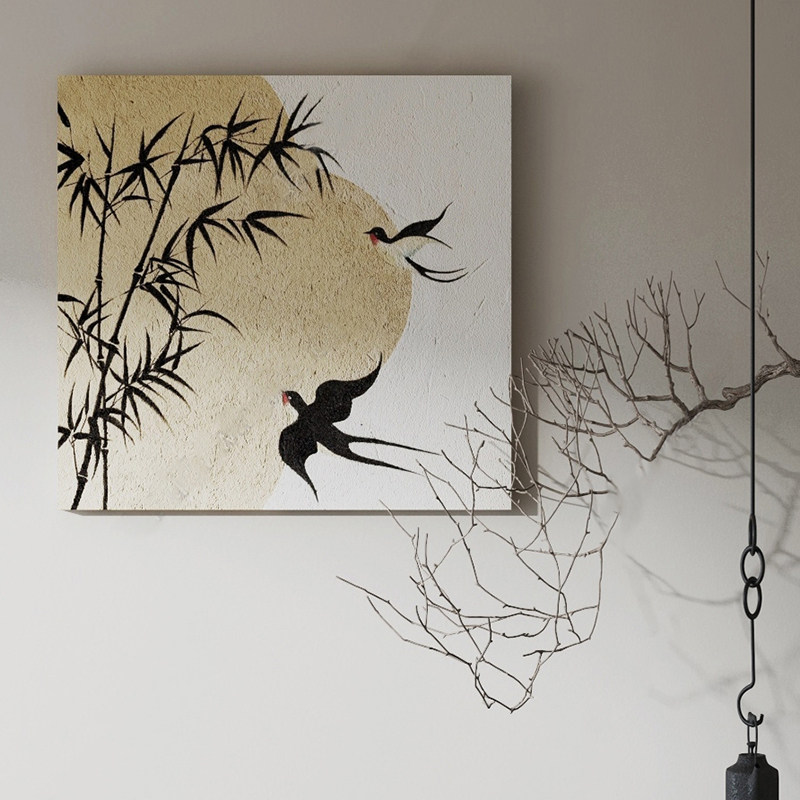 法式中古风客厅餐厅装饰画高级感竹子复古艺术挂画黑白植物书房画,淘宝优惠券,粉丝福利购,淘宝优惠卷