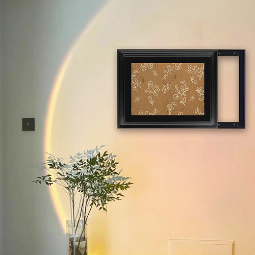 法式中古风隐藏电表箱装饰画推拉液压遮挡配电箱画黑色框可定制画 - 图0