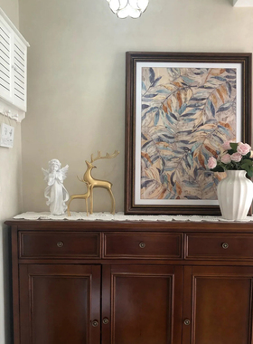 美式玄关装饰画中古法式餐边柜挂画小众艺术酒店民宿高级感壁画