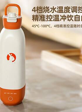罗伯兔便携式烧水杯2026新款旅行烧水壶保温恒温电热水杯旅游出差