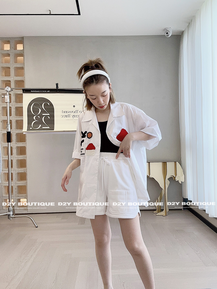 特价CHEER UP UNIFORM2023新款短袖衬衫短裤女D2Y Boutique - 图1