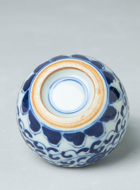 康熙青花水盂民国风一根仿古瓷器