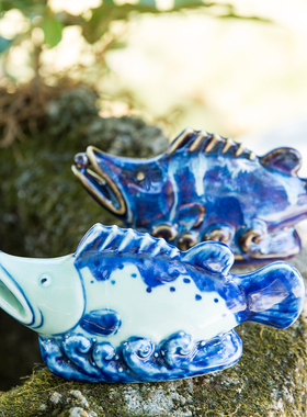 民国手绘青花古董古玩