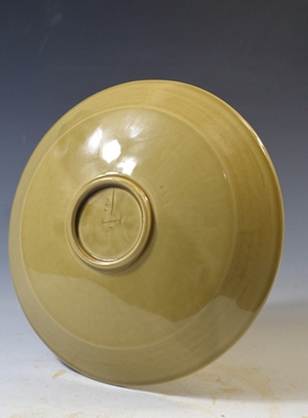仿古瓷器 柴窑南宋定窑黄釉印花盘 菜盘 大盘 古董古玩老货旧货