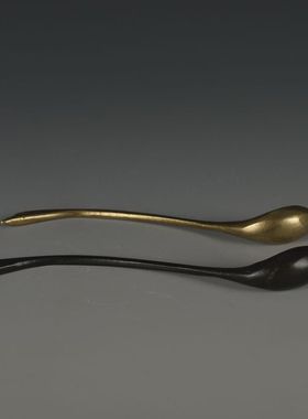 文房用品 9.5CM 水盂勺 铜水勺 仿古铜勺