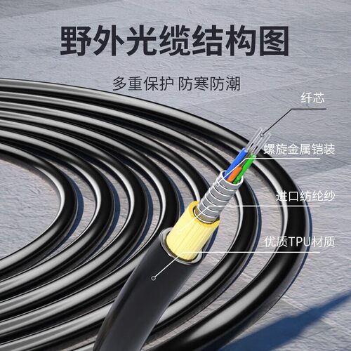 礼嘉（LIJIA）室外铠装TPU野战光缆SC-SC单模2芯1000米LJ-YZ2SC10 - 图2