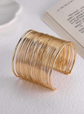 个性金属冷淡风缠绕开口女士手镯