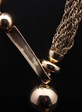 欧美奢华 金色流苏复古夸张时尚长款项链毛衣链女大牌衣服配饰品