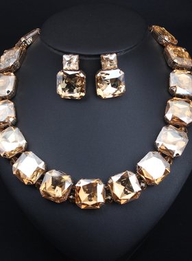 奢华短项链宝石百搭女夸张