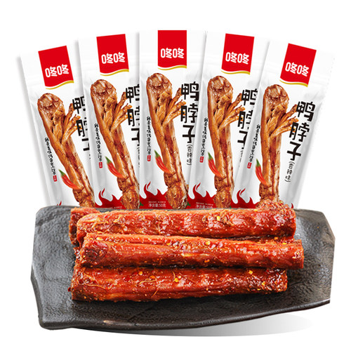 咚咚鸭脖子手撕风干鸭脖香辣整根独立包装卤味零食休闲食品小吃 - 图3