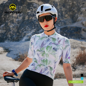 Monton脉腾短袖骑行服 女士新款夏季小众舒适公路自行车装备姹紫