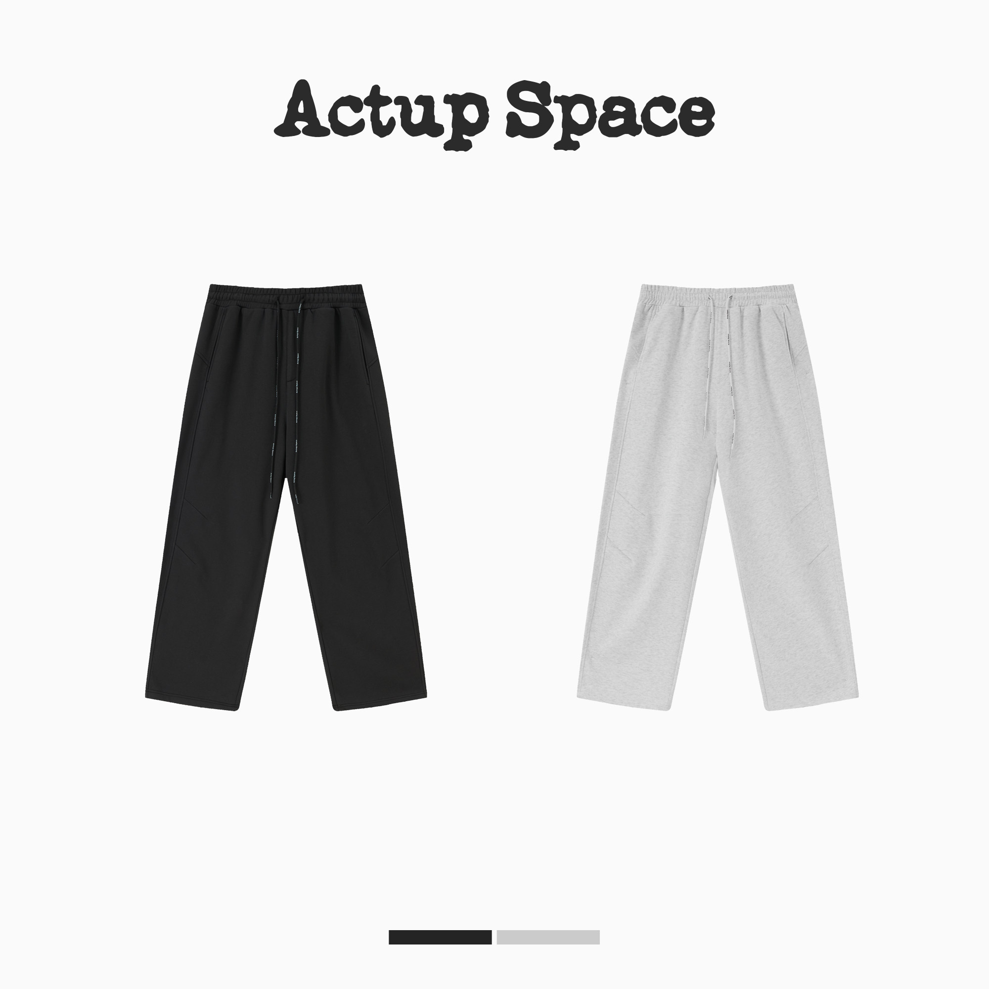 吕小虎ACTUP 冬季加绒加厚直筒卫裤男宽松阔腿裤青少年运动休闲裤,淘宝优惠券,粉丝福利购,淘宝优惠卷