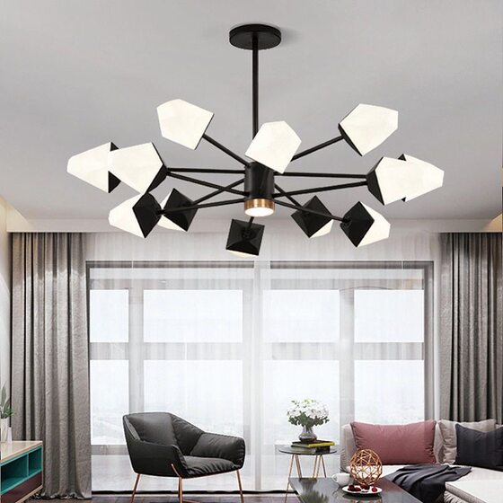 Nordic living room chandelier modern minimalist creative personality bedroom chandelier light luxury restaurant lamp internet celebrity household ice cube lamp