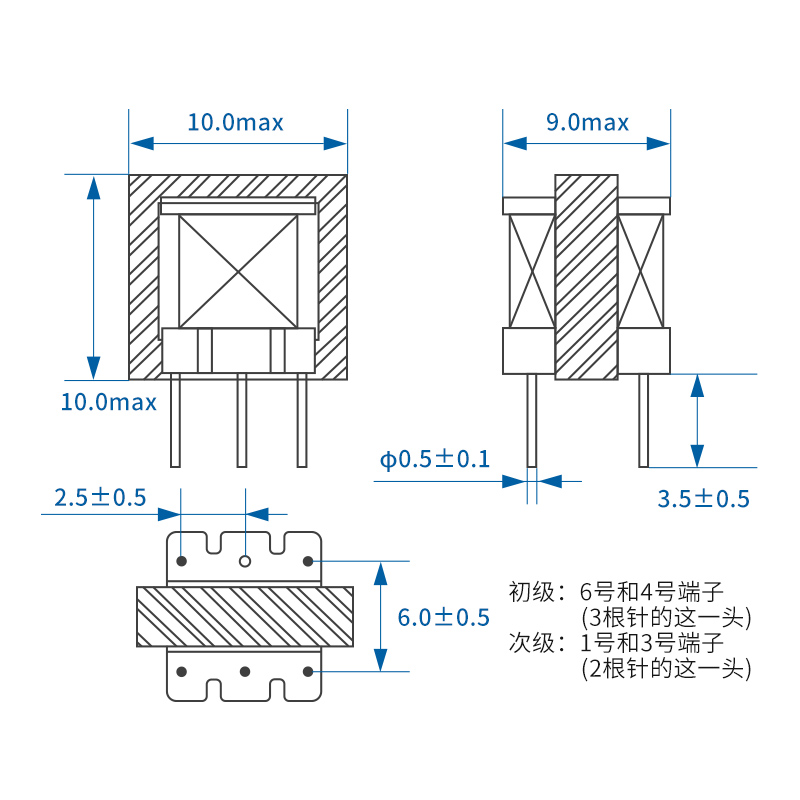 宇征超声波换能器2020款1M～2M脉冲变压器厂家直销 - 图0