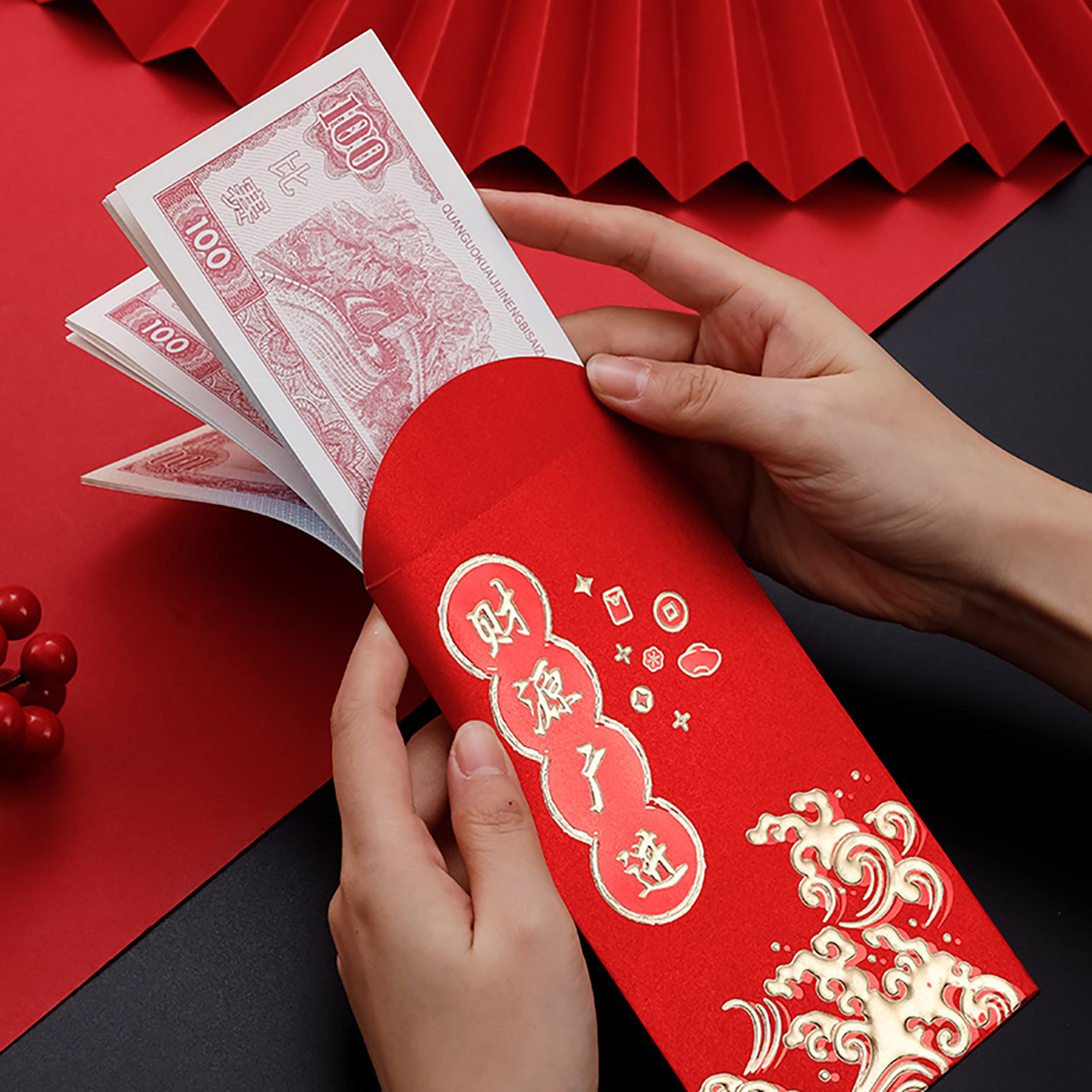 2026中式新款喜庆复古红包袋立体烫金高档利是封财源广进礼金袋,淘宝优惠券,粉丝福利购,淘宝优惠卷