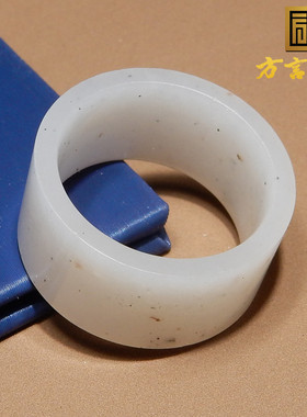 点墨青花籽料20mm扳指