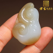 Dialect boutique and Tian jade wear class Xinjiang fine oil moisturizing and at the end of sugar white jade matter Ruyi pendant D2