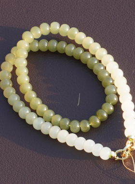 和田玉青海料冰底白玉渐变湖水绿