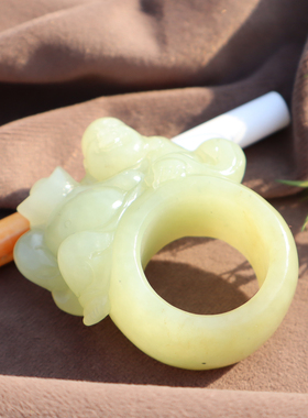 新疆且末黄口财福两旺22mm扳指