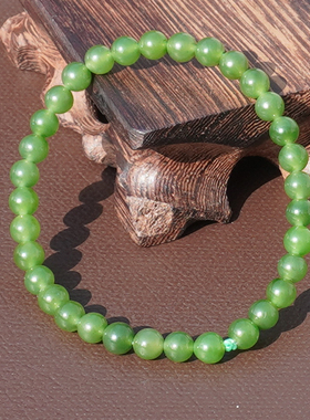 方言俄罗斯油润细腻阳绿碧玉手串