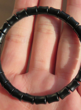 新款放漏方言和田玉精品新疆黑青玉籽料油疙瘩6mm竹节手链手串X5