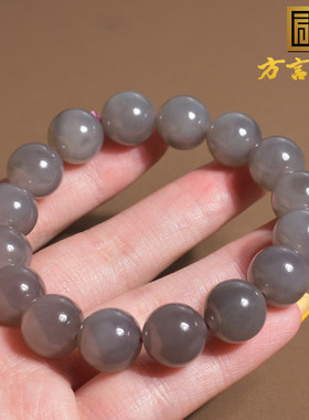 青海老坑冰烟紫圆珠手串