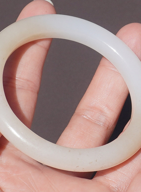 方言和田玉新疆羊脂白玉带糖手镯