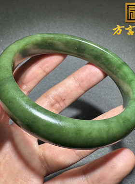 放漏方言和田玉精品老坑俄料阳绿色碧玉油润细腻61mm精美手镯S