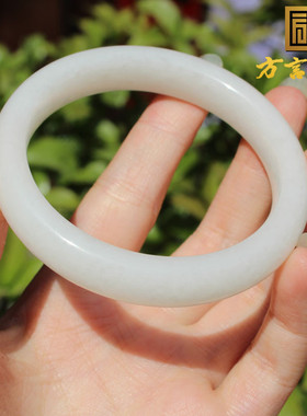 青海料白玉55mm正装女士手镯玉镯
