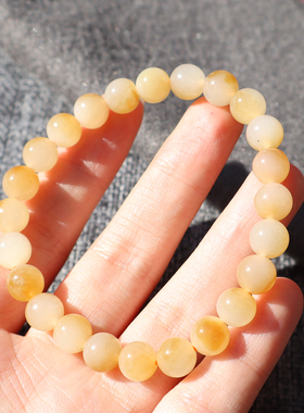 新疆温润且末料糖白玉8m圆珠手串