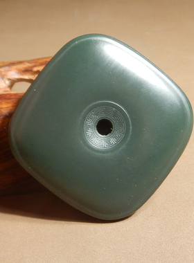 方言精品和田玉特色新疆油润超细腻塔县青玉平定四方平安扣吊坠X3