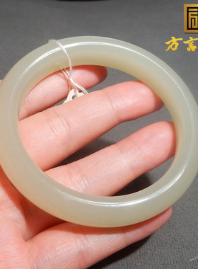 亏麻了方言和田玉青海老坑料油润细腻高脂茶晴色卡57mm精美手镯X3