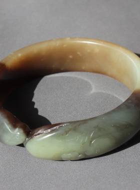 方言和田玉糖白玉年年有鱼镯