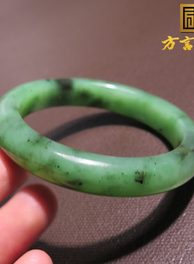 放大漏方言和田玉精品佩戴级俄料乌兰海碧玉细腻油润卡53mm手镯X5
