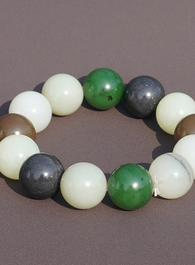 方言和田玉糖玉白玉青花俄碧手串