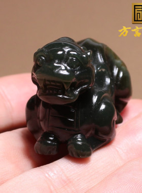惊呆了方言和田玉精品新疆黄沁皮沙枣青籽料特色立体貔貅玉吊坠N4