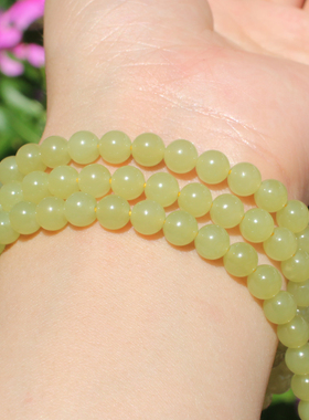 方言和田玉且末高脂糯黄口料手串