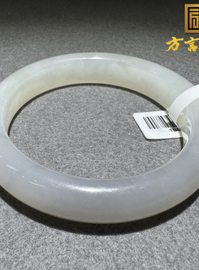 高品方言和田玉青海老坑料紫罗兰羊脂白高冰底油润内径59mm镯子S6