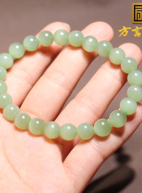 方言和田玉俄无结构碧玉粉青手串