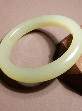 方言和田玉青海料冰底晴水色手镯