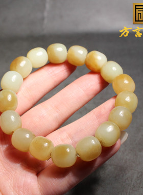 新疆且末料糖白玉11mm老型珠手串