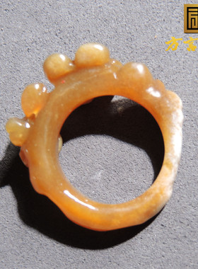 方言和田玉1200元回馈280元新疆且末料糖玉指上繁花18mm玉戒指R1