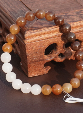 方言和田玉且末糖玉白玉渐变手串