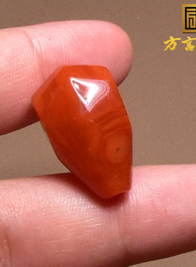 方言南红玛瑙柿子红火焰纹三通