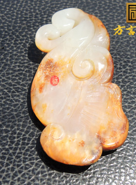 枣红沁皮双色全玉种白玉籽料龙龟