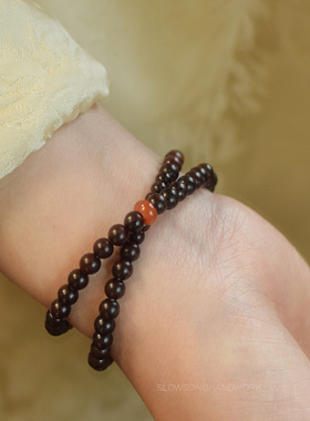 小叶紫檀月光石新中式手串