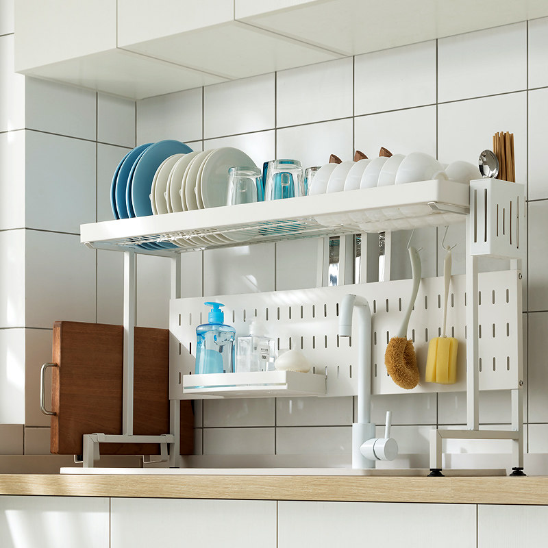 可伸缩厨房水槽上方置物架碗架沥水架碗碟架台面多功能碗盘收纳架,淘宝优惠券,粉丝福利购,淘宝优惠卷