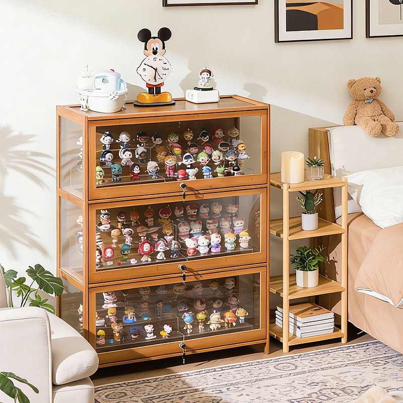 手办展示柜带锁亚克力透明痛柜适用乐高模型积木玩具包包收纳架子,淘宝优惠券,粉丝福利购,淘宝优惠卷