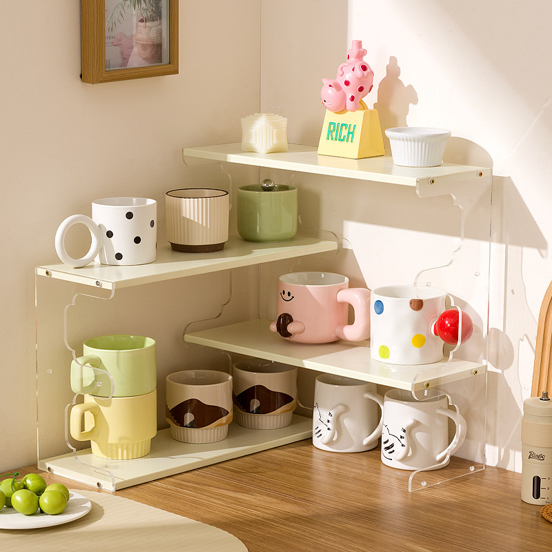 水杯子收纳置物架桌面杯架马克杯水吧咖啡茶具储物餐边柜多层家用,淘宝优惠券,粉丝福利购,淘宝优惠卷